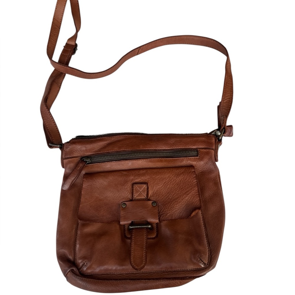 Harbour 2nd‎ Leather Crossbody Bag Satchel Brown Adjustable strap 10.5”x9”x2”